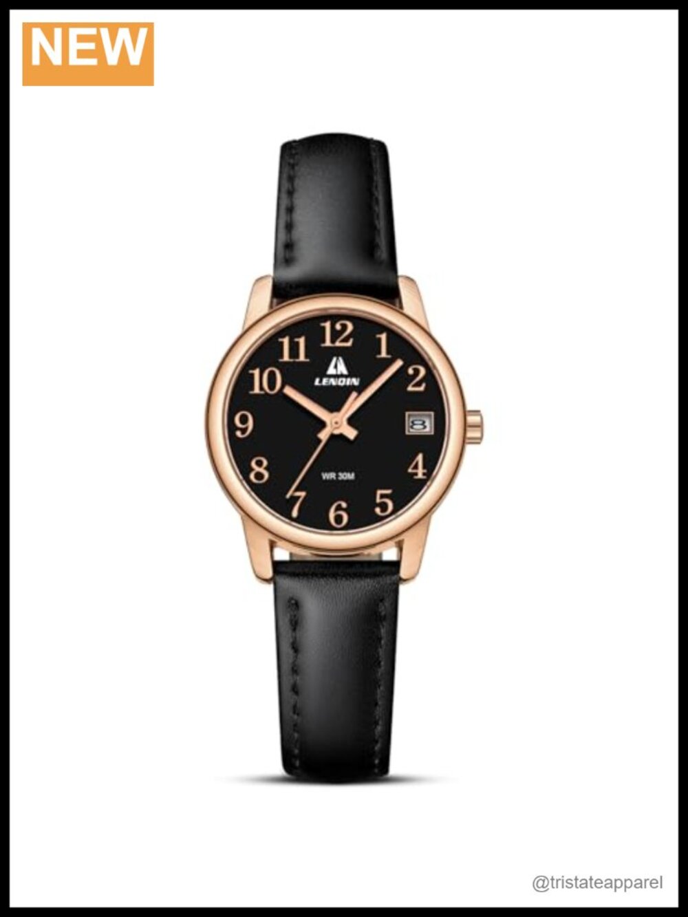 Womens Analog Quartz Watch Leather Strap 3ATM Waterproof Easy Reader